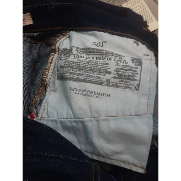 Levi’s Premium 501 ’90s Selvedge Jeans Women’s 26x36 Dark Wash NWT - Picture 6 of 6